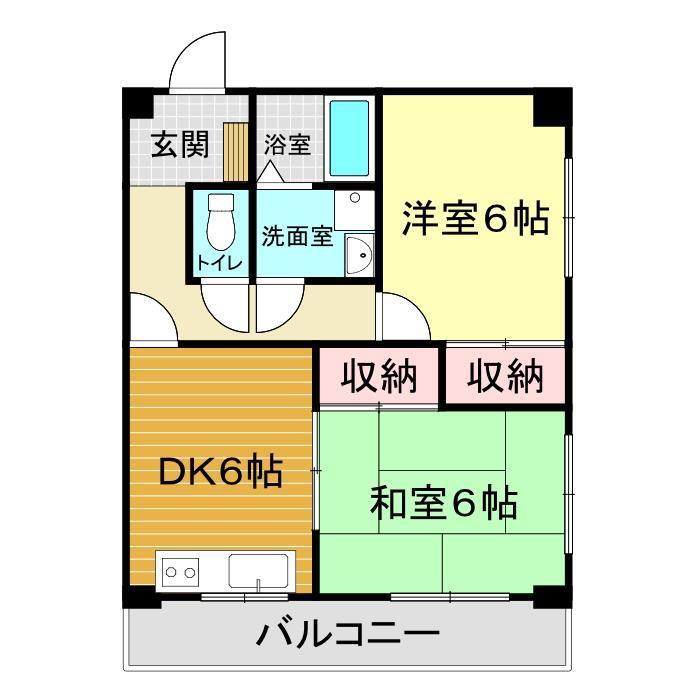宮田アカマツハイツ(2DK/4階)の間取り写真