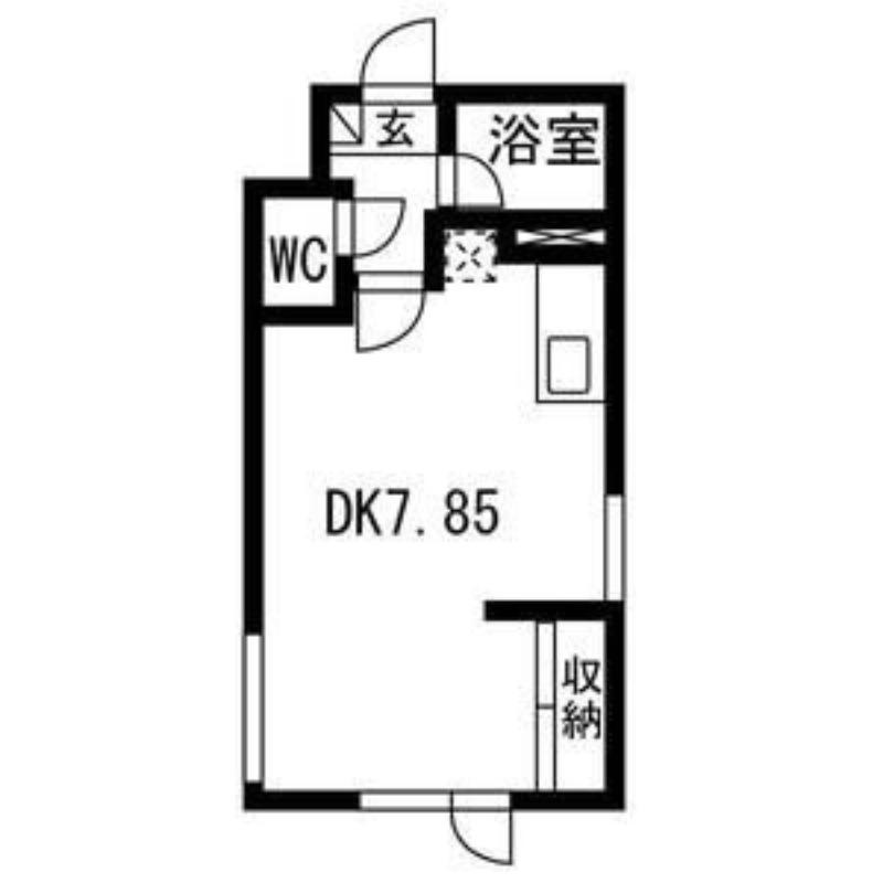 レスペデザ菊水(1DK/1階)の間取り写真