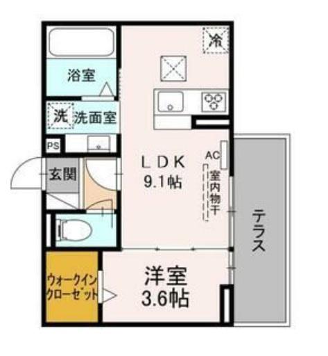 トレンタ 氷室(1LDK/3階)の間取り写真