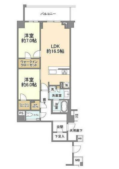ブランズ渋谷常盤松(2LDK/1階)の間取り写真
