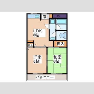 清信ハイツ(2DK/4階)の間取り写真