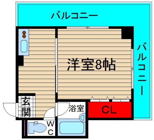 エクセル難波(1DK/5階)の間取り写真