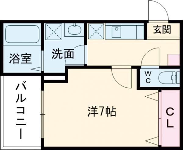 ジーメゾン青梅末広(1K/3階)の間取り写真