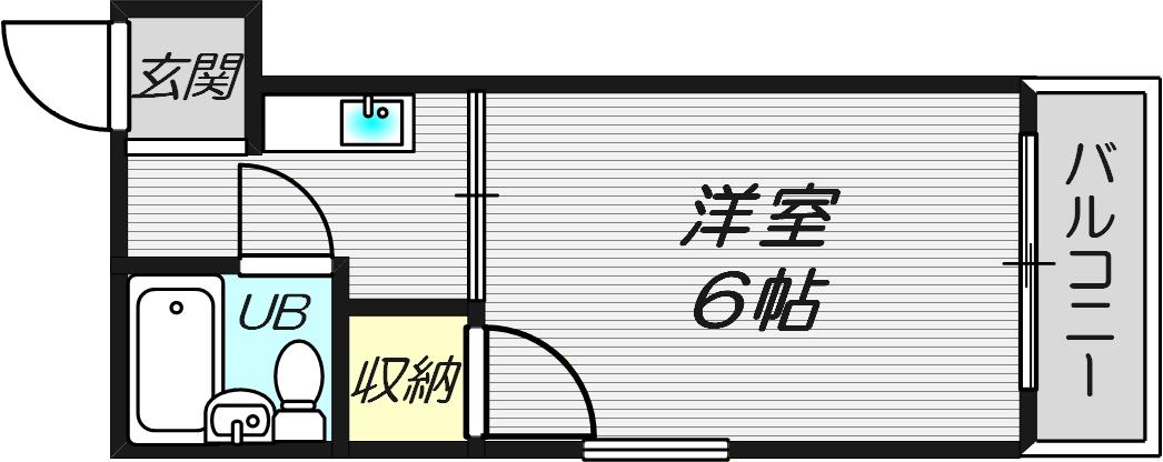 ラパンジール阿波座II(1K/3階)の間取り写真