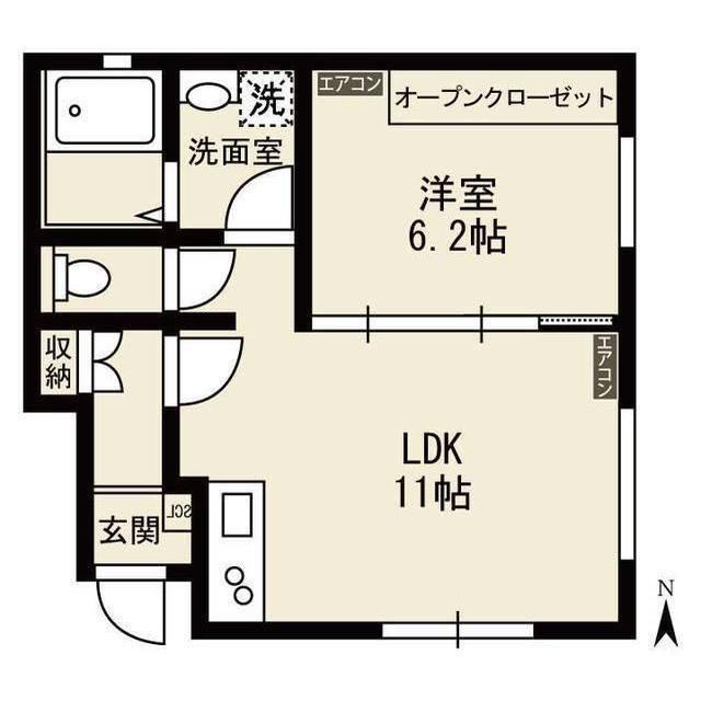 メゾンササ(1LDK/1階)の間取り写真