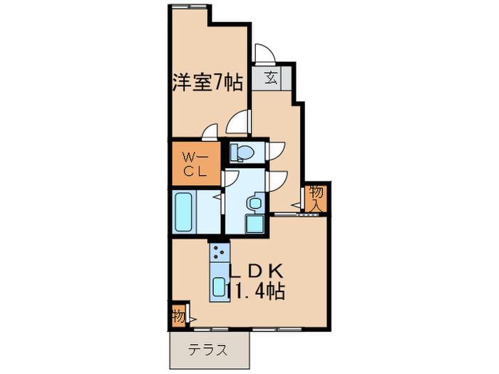 LES GRACE(1LDK/1階)の間取り写真