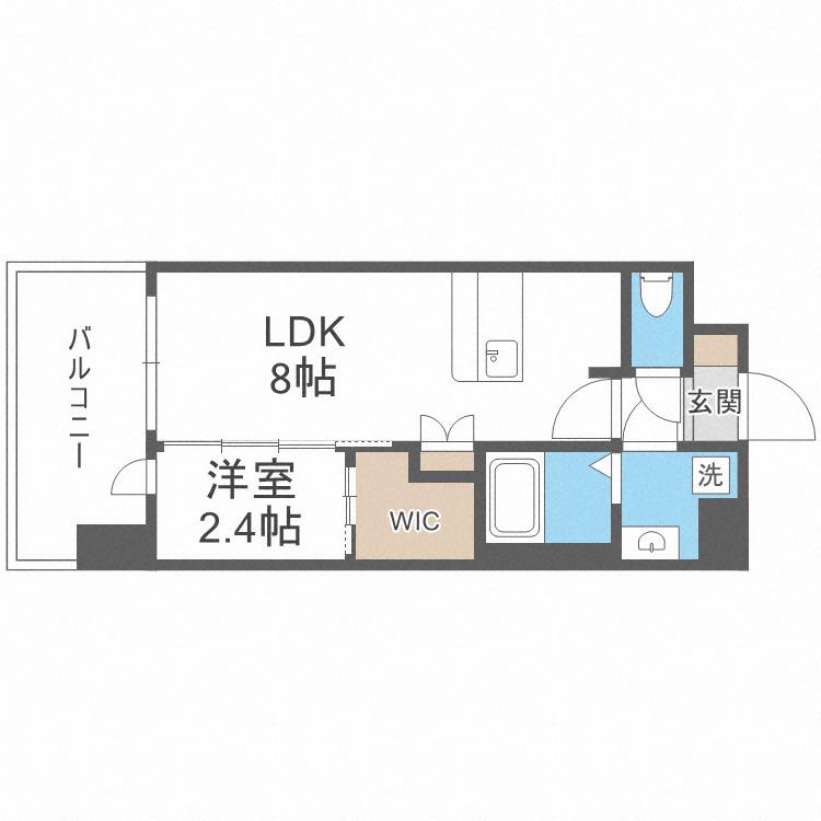セレニテ阿波座ミラク(1LDK/12階)の間取り写真