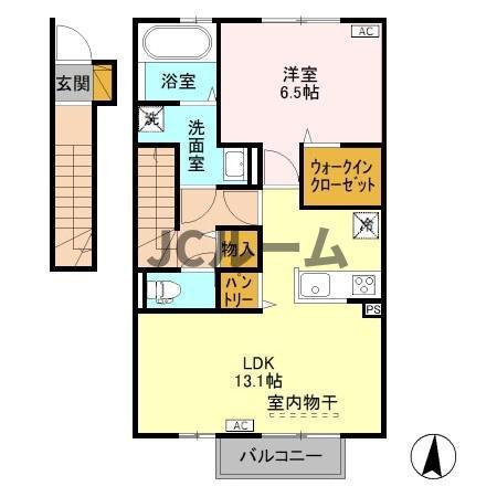 レガーロ潟町(1LDK/2階)の間取り写真