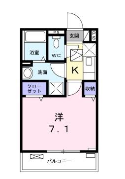 ルジーナ ベルデ(1K/1階)の間取り写真