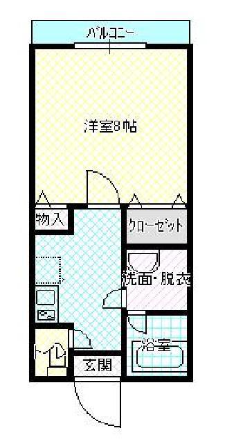 FINE HOUSE K(1K/2階)の間取り写真