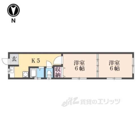 アドバンハイツ1号館(2K/3階)の間取り写真