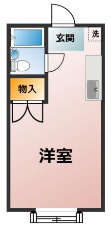 パルコート(1K/1階)の間取り写真