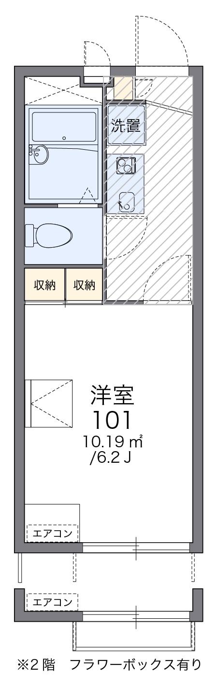 OSAWA(1K/2階)の間取り写真