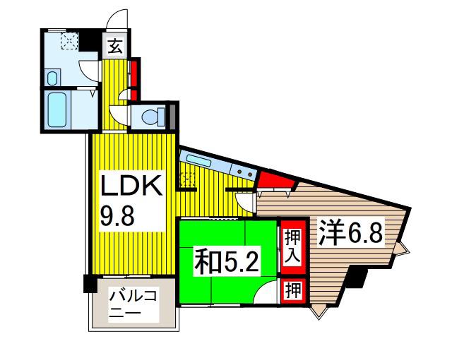 イースト COURT(2LDK/3階)の間取り写真