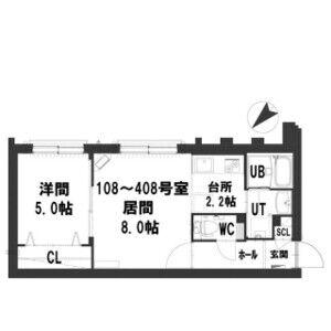 グランメール 宮の沢駅(1LDK/3階)の間取り写真