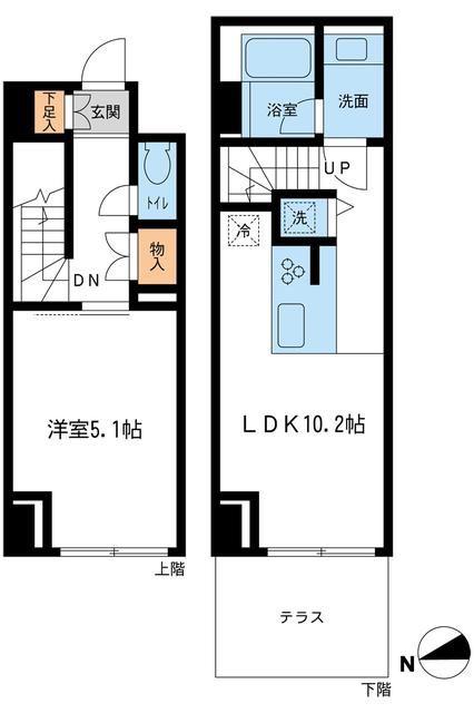 レジデンス雪谷大塚(1LDK/1階)の間取り写真