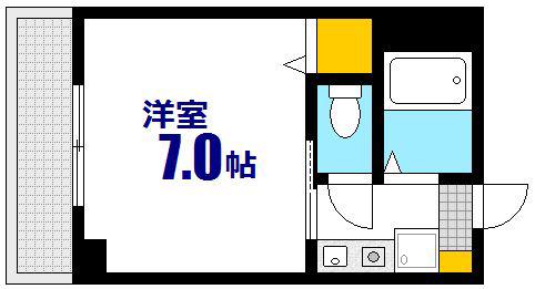 比治山エコテラス(1K/7階)の間取り写真