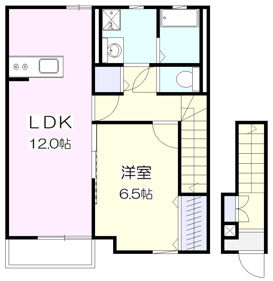 ボナールコート(1LDK/2階)の間取り写真