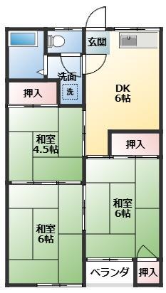 サンコーポ97(3DK/2階)の間取り写真