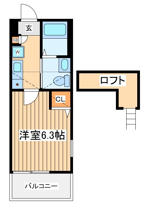 アルブル海老名(1K/3階)の間取り写真