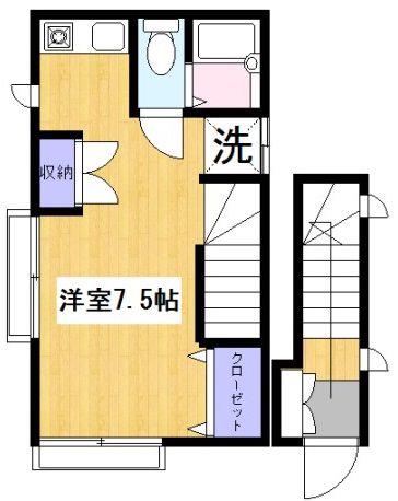 キャトル大泉学園2番館(ワンルーム/2階)の間取り写真