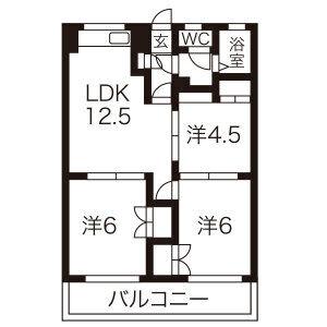プリミエール平和ヶ丘(2LDK/2階)の間取り写真