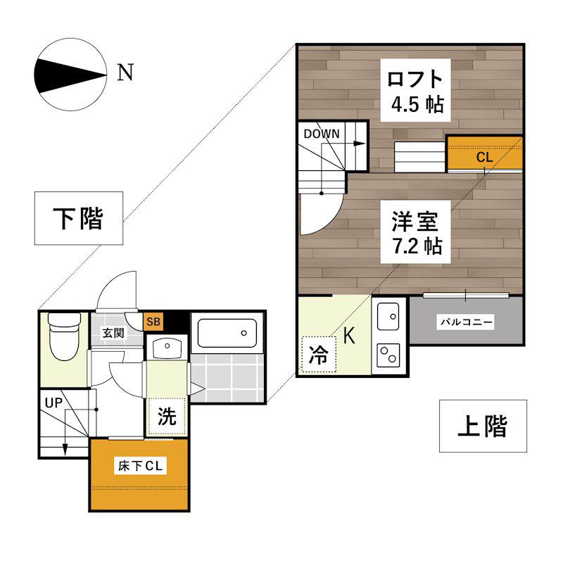 ADC京町RACO(1K/2階)の間取り写真