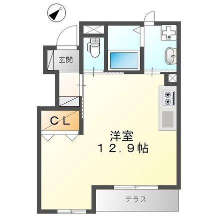シャトーHIRATA 勝部(1K/1階)の間取り写真