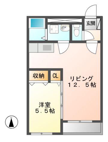 エル・サム(1LDK/2階)の間取り写真