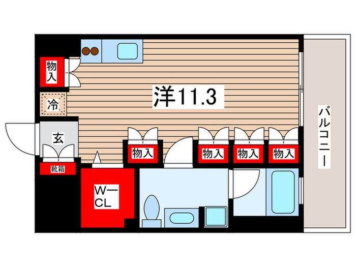 ピエス綱島(ワンルーム/2階)の間取り写真