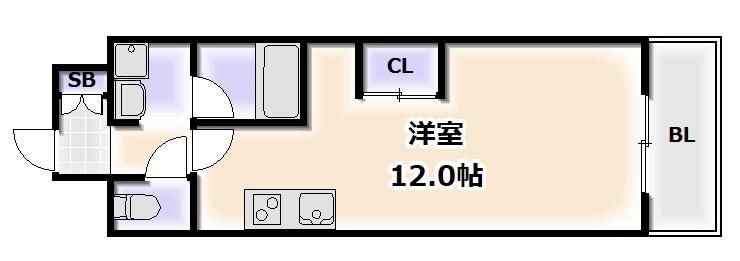 MIYO大国(ワンルーム/6階)の間取り写真