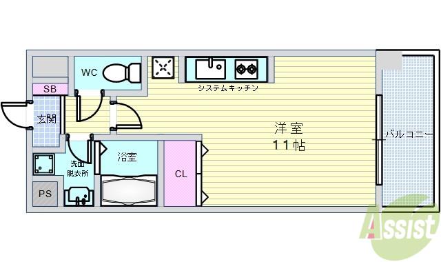 ホープ池田満寿美町(ワンルーム/5階)の間取り写真