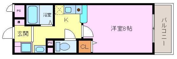 ヨーク北条(1K/5階)の間取り写真