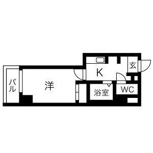 ソフィス桜山(1K/8階)の間取り写真