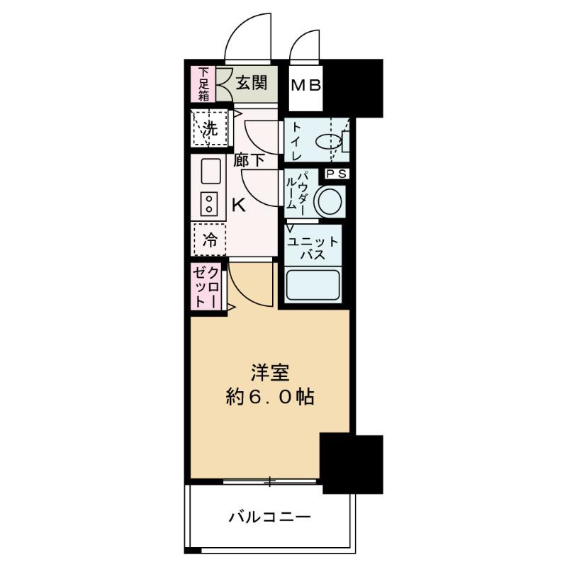 プレサンス福島ニューゲート(1K/7階)の間取り写真