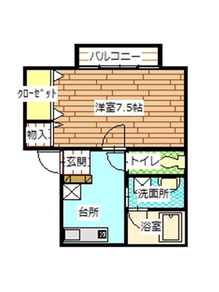 M・Oハウス谷地(1DK/1階)の間取り写真