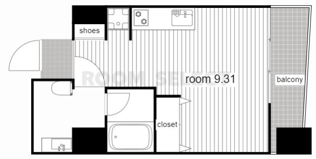 CHATEAU&HOTEL名駅南2ND(ワンルーム/9階)の間取り写真