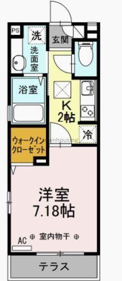 シャルマン(1K/1階)の間取り写真