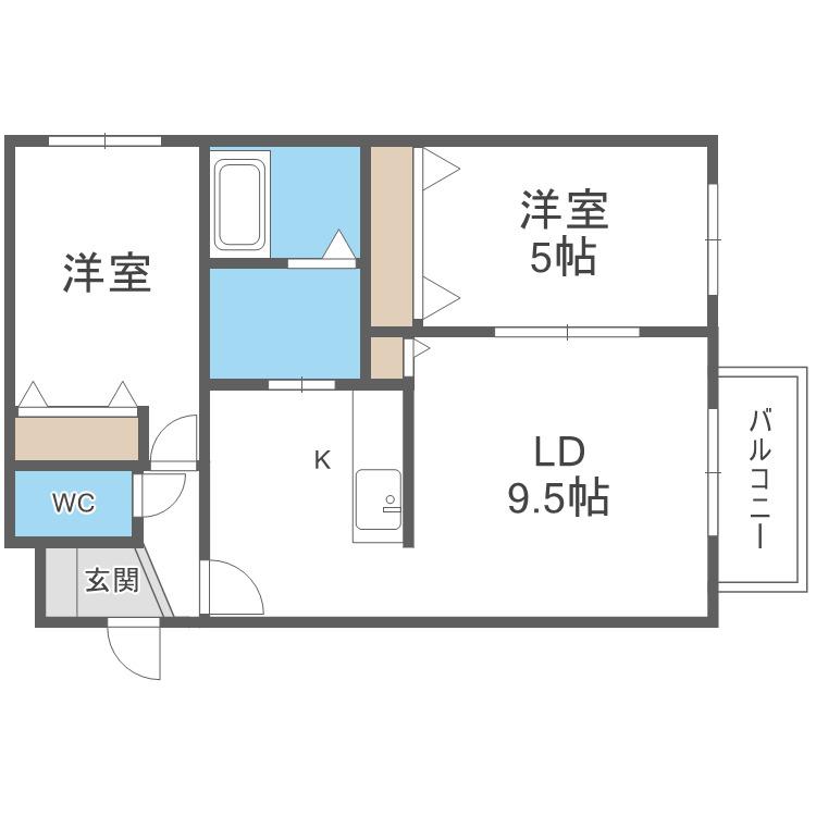 RISO LUCIA(2LDK/4階)の間取り写真