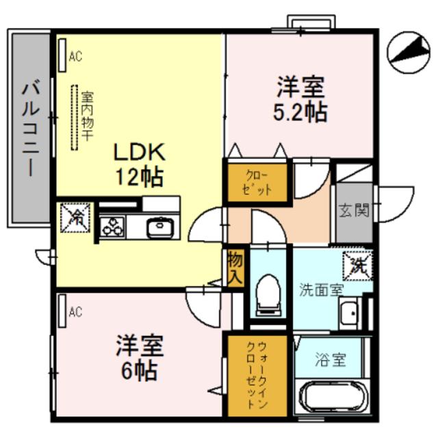桜COLLINA(2LDK/2階)の間取り写真