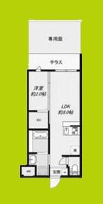 リアコート千里丘IIノース(1LDK/1階)の間取り写真