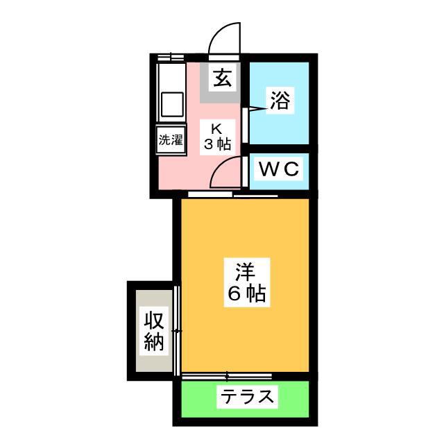 サンハイツ I(1K/1階)の間取り写真