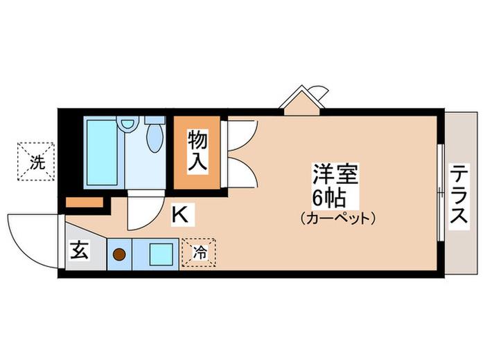 ベルメゾン(1K/2階)の間取り写真