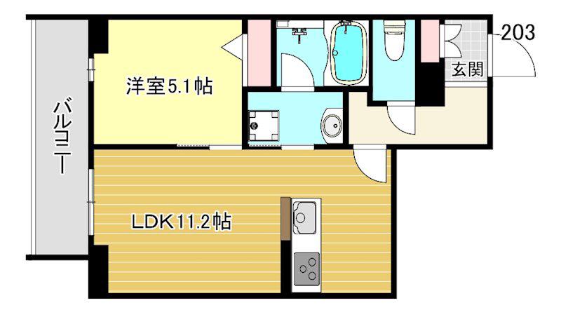 ヴィラ ヨシダ(1LDK/1階)の間取り写真