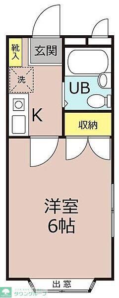 クレアール茅ヶ崎II(1K/1階)の間取り写真