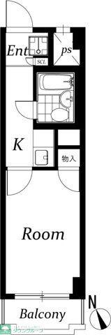 ベル島田(1K/8階)の間取り写真