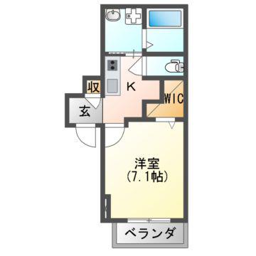 PILAR(1K/1階)の間取り写真