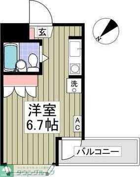 グリーンプゾム(ワンルーム/1階)の間取り写真
