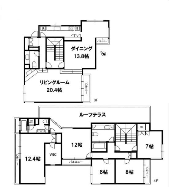 TRUST VALUE 赤坂 (5LDK/3階)の間取り写真