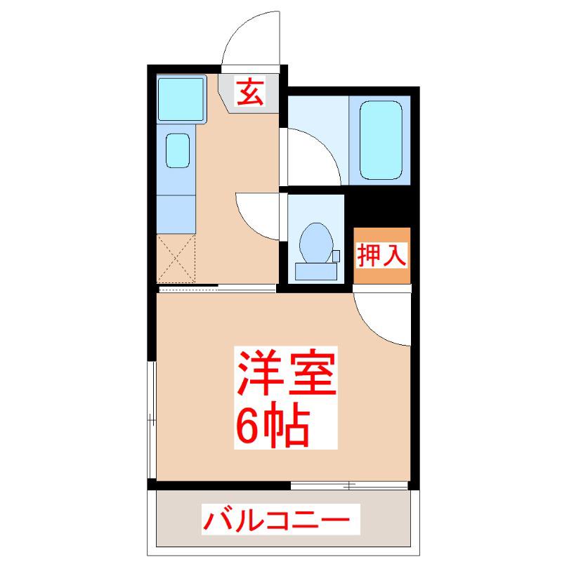 コーポマキシム東谷山(1K/3階)の間取り写真